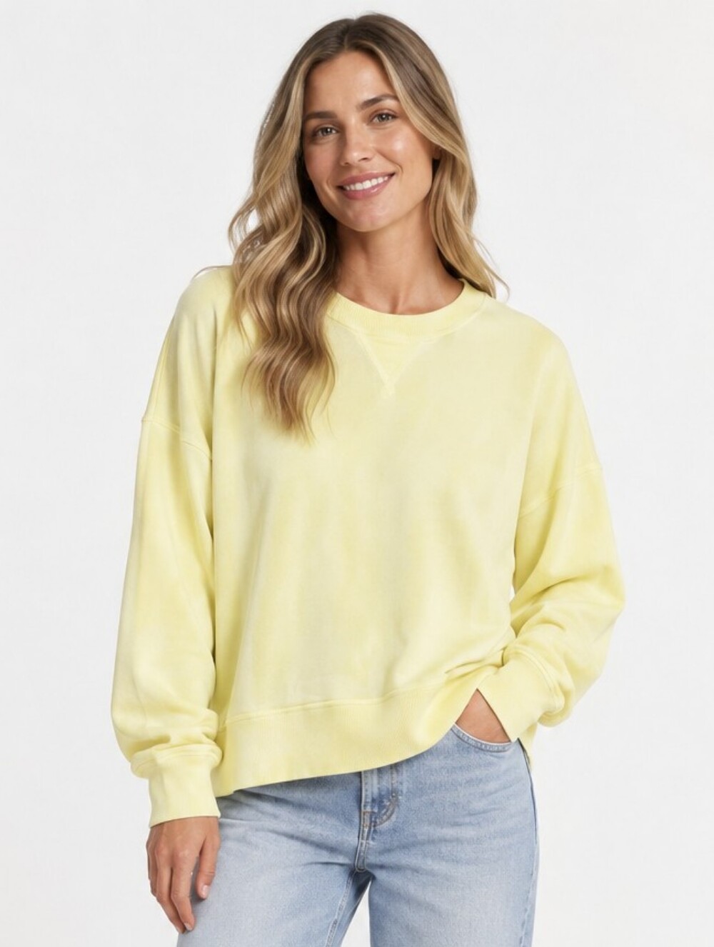 Faherty Lemon Yellow Crewneck Sweater